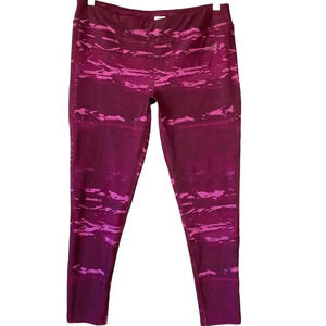 The North Face Activewear Cropped Yoga Gym Leggings Pants Tie Dye Size XL Purple